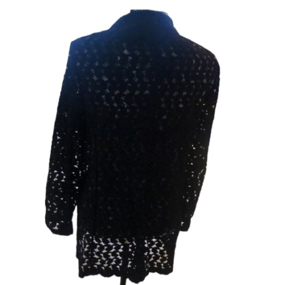 Diane Von Furstenberg DVF size 14 black classic lace jacket / blazer lined NWOT - Picture 2 of 14